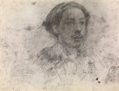 Selvportræt (kont. på papir) af James Ensor