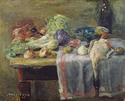 Stilleben med and af James Ensor