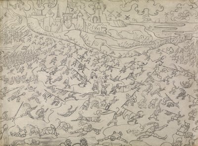 The Dissolute Mercenaries (blyant på papir) af James Ensor