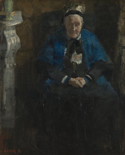 Kvinde med blåt sjal af James Ensor