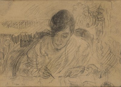 Kvinde, der skriver et brev (Ensors søster) af James Ensor