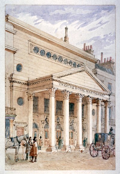 The Theatre Royal, Haymarket, Westminster, London, c1840 af James Findlay