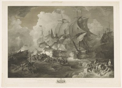Den engelske flådes sejr over den franske flåde, 1794 af James Fittler