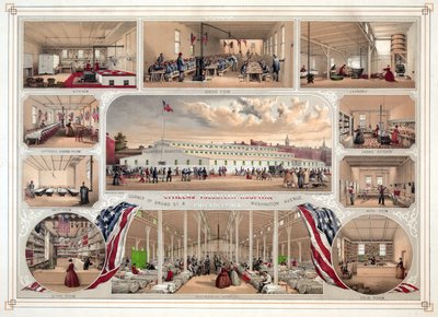 Plakat for Citizens Volunteer Hospital, Philadelphia, pub. 1862 af James Fuller Queen