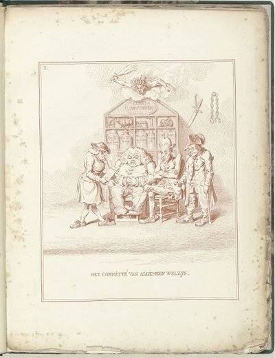 Udvalg for almen velfærd, 1795 General Welzyns komité (titel på objekt) Hollandia Regenerata (serietitel) af James Gillray (possibly)