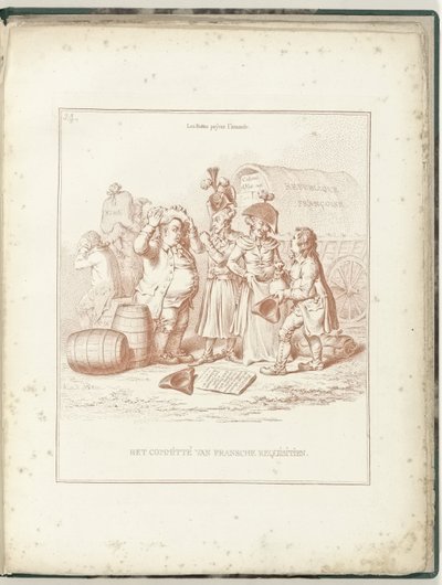 Komité for franske rekvisitioner, 1795 Den franske rekvisitionskomité (titel på objekt) Hollandia Regenerata (serietitel) af James Gillray (possibly)