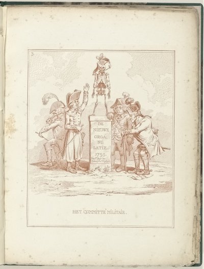 Udvalget for Militære Anliggender, 1795 Militærkomitéen (titel på objekt) Hollandia Regenerata (serietitel) af James Gillray (possibly)