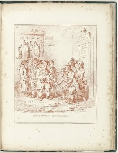 Udvalg for Emigranter, 1795 Emigrantkomitéen (titel på objekt) Hollandia Regenerata (serietitel) af James Gillray (possibly)