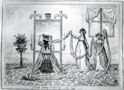 En dame der tager sin hat på, 1795 af James Gillray