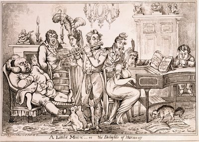 A Little Music or The Delights of Harmony, graveret af William Brocas, trykt i London af J. Sidebotham, 1810 af James Gillray