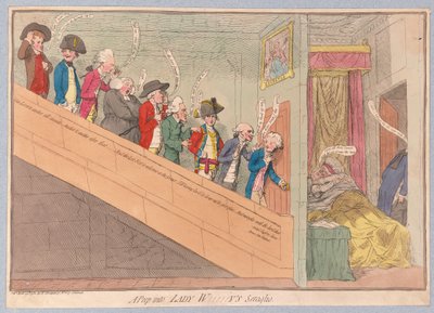 Et kig ind i Lady W!!!!!ys Seraglio, pub. 1782 (håndfarvet gravering) af James Gillray