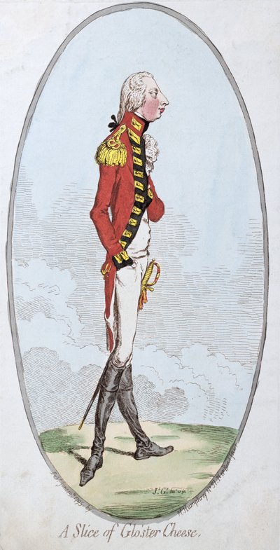 A Slice of Gloster Cheese, udgivet af Hannah Humphrey i 1795 (håndfarvet radering) af James Gillray