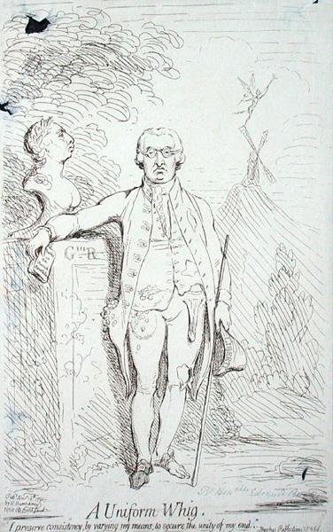 A Uniform Whig, udgivet af Hannah Humphrey i 1791 (radering) af James Gillray