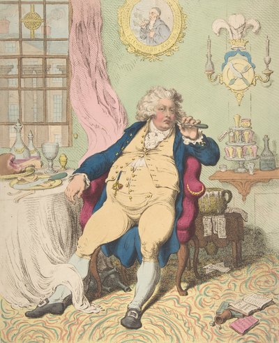 A Voluptuary Under the Horrors of Digestion, 2. juli 1792., 2. juli 1792. af James Gillray