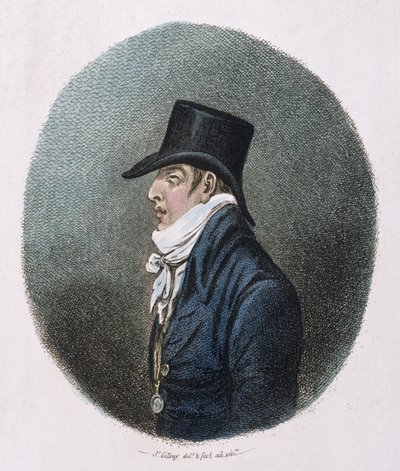 Et portræt, udgivet af Hannah Humphrey i 1799 (håndkoloreret radering) af James Gillray