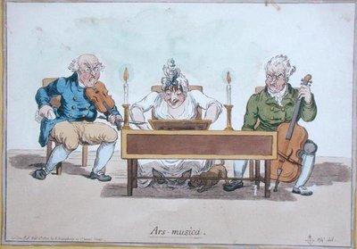 Ars Musica, udgivet af Hannah Humphrey i 1800 (håndfarvet radering) af James Gillray