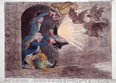 Flagermus fange af James Gillray