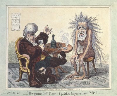"Begone Dull Care, I Prithee Begone From Me", 1801dani af James Gillray
