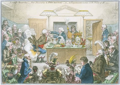 Kemisk forelæsning, 1802 af James Gillray
