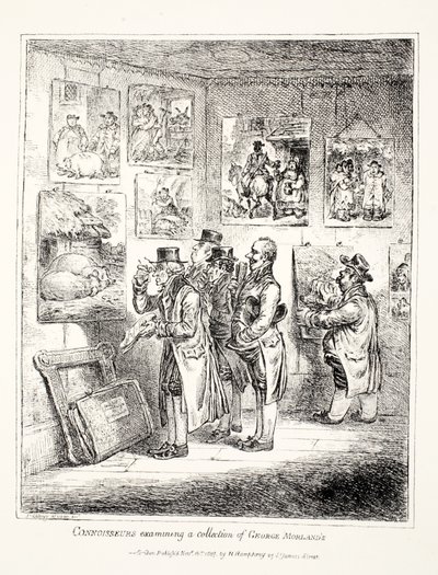 Connoisseurs undersøger en samling af George Morlands, 1807 af James Gillray
