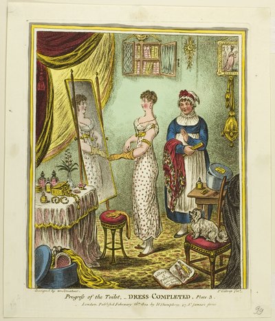 Dress Completed, plade tre af Progress of the Toilet af James Gillray