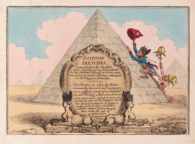 Egyptian Sketches, pub 1799 (håndkoloreret gravering) af James Gillray