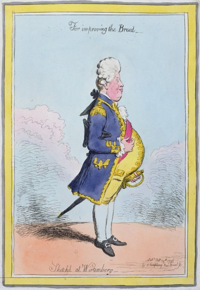For at forbedre racen, skitseret i Wirtemberg, udgivet af Hannah Humphrey i 1796 (håndfarvet radering) af James Gillray