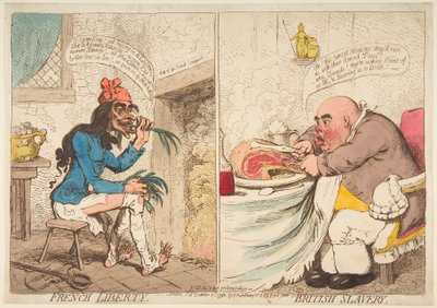 Fransk frihed - britisk slaveri, 21. december 1792. af James Gillray