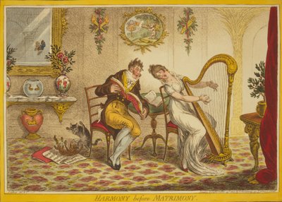 Harmoni før ægteskab, 1805 af James Gillray