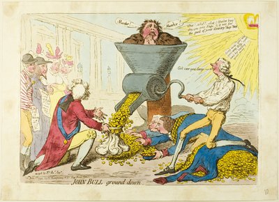 John Bull jordet ned af James Gillray