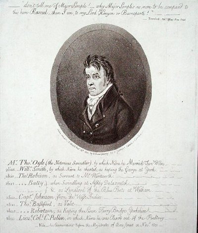 Mr Thomas Ogle, udgivet af Hannah Humphrey i 1801 (radering) af James Gillray