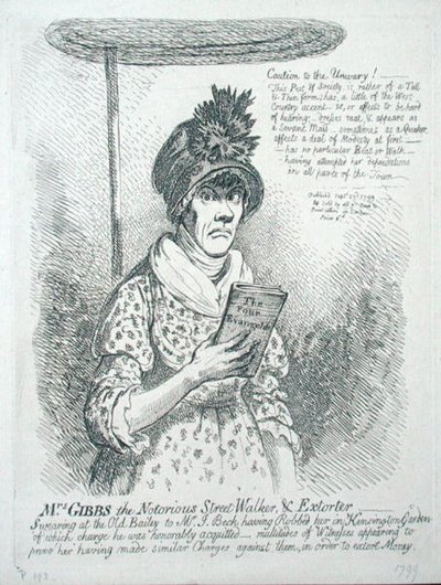 Mrs Gibbs, den notorious Street Walker & Ekstorter af James Gillray