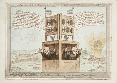 Opposition Telegraphs eller den lille andenseende advokat giver et sandt eksemplar af patriotisk information, 21. juni 1798 af James Gillray