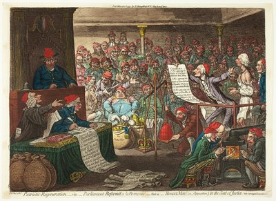 Patriotisk fornyelse, - dvs. - Parlamentet reformeret, a la Françoise ... af James Gillray