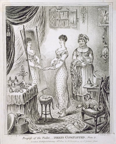 Progress of the Toilet, or Dress Completed, udgivet af Hannah Humphrey i 1810 af James Gillray