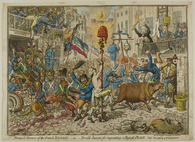 Den franske invasions lovede rædsler af James Gillray