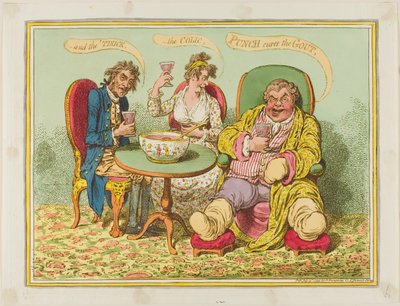 Punch kurerer gigt, kolik og tissekatarr af James Gillray
