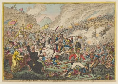 Spansk-patrioter angriber de fransk-Banditti-loyale briter, der låner et løft, A..., 15. august 1808. af James Gillray