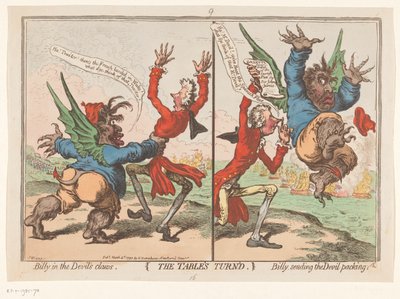 Spotprent af William Pitt og Charles Fox, 1797 The Table