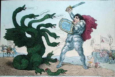 The Champion of the People, udgivet af William Humphrey (håndfarvet radering) af James Gillray