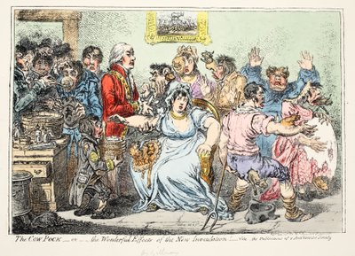 Kolommen eller vidunderlige effekter af den nye podning! Se publikationerne fra anti-vaccinesamfundet, pub af H. Humphreys af James Gillray