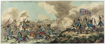 Den franske invasion eller Napoleon Bonapartes landgang (1769-1821) i Storbritannien (radering) af James Gillray
