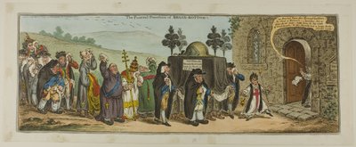 Begravelsesoptoget i Broad-Bottom af James Gillray