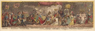 Den store kroningsprocession af Napoleon den 1. kejser af Frankrig, fra kirken Notre-Dame, 1805 af James Gillray