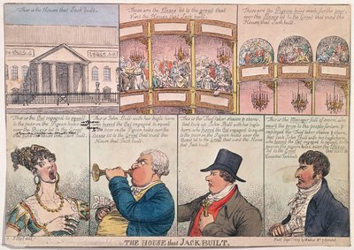 The House that Jack Built, udgivet af Walker i 1809 (håndfarvet radering) af James Gillray