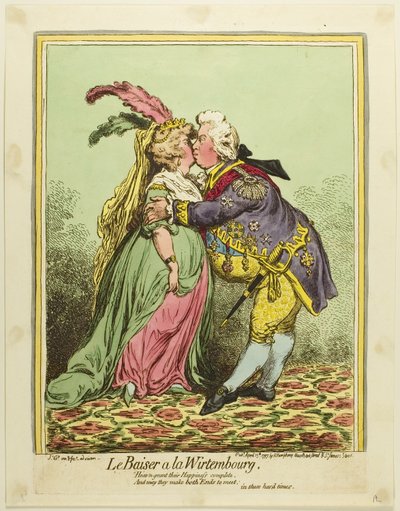 Kysset på Würtemberg af James Gillray