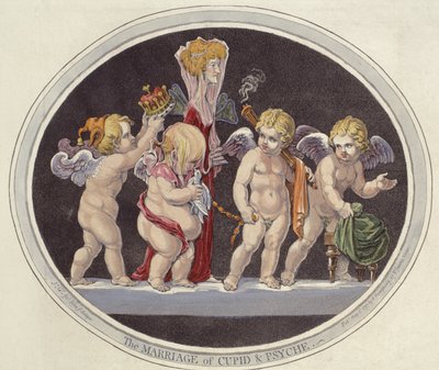 Ægteskabet mellem Amor og Psyke af James Gillray