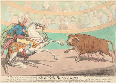 Den kongelige tyrefægtning af James Gillray