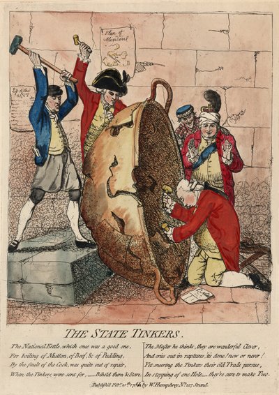 The State Tinkers, udgivet af W. Humphrey, 10. februar 1780 (håndfarvet gravering) af James Gillray