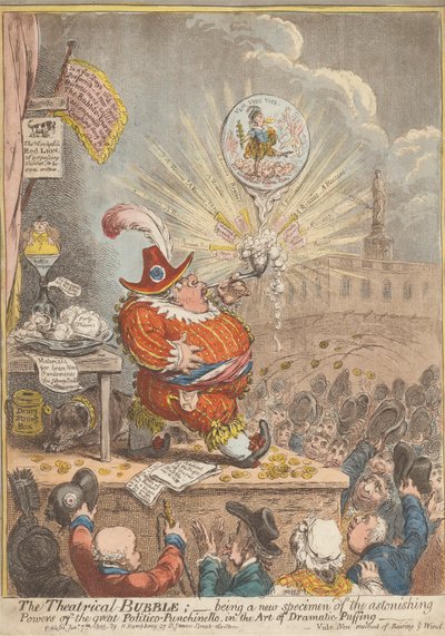 Theatrical Bubble: At være et nyt eksemplar af den store politiske-Punchinellos forbløffende kræfter i kunsten at dramatisk pust af James Gillray